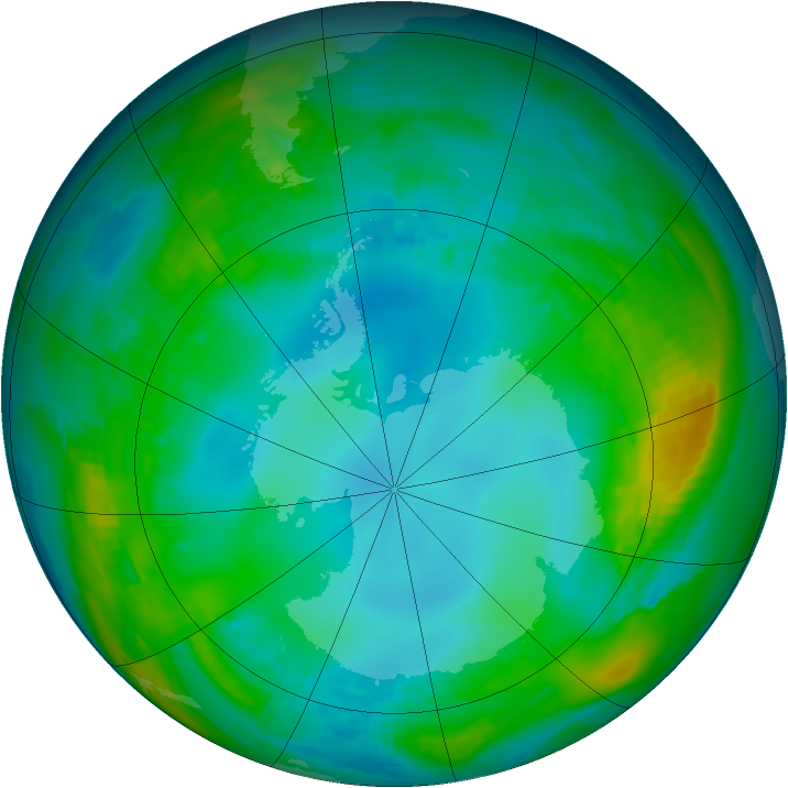 Antarctic ozone map for 17 May 1979